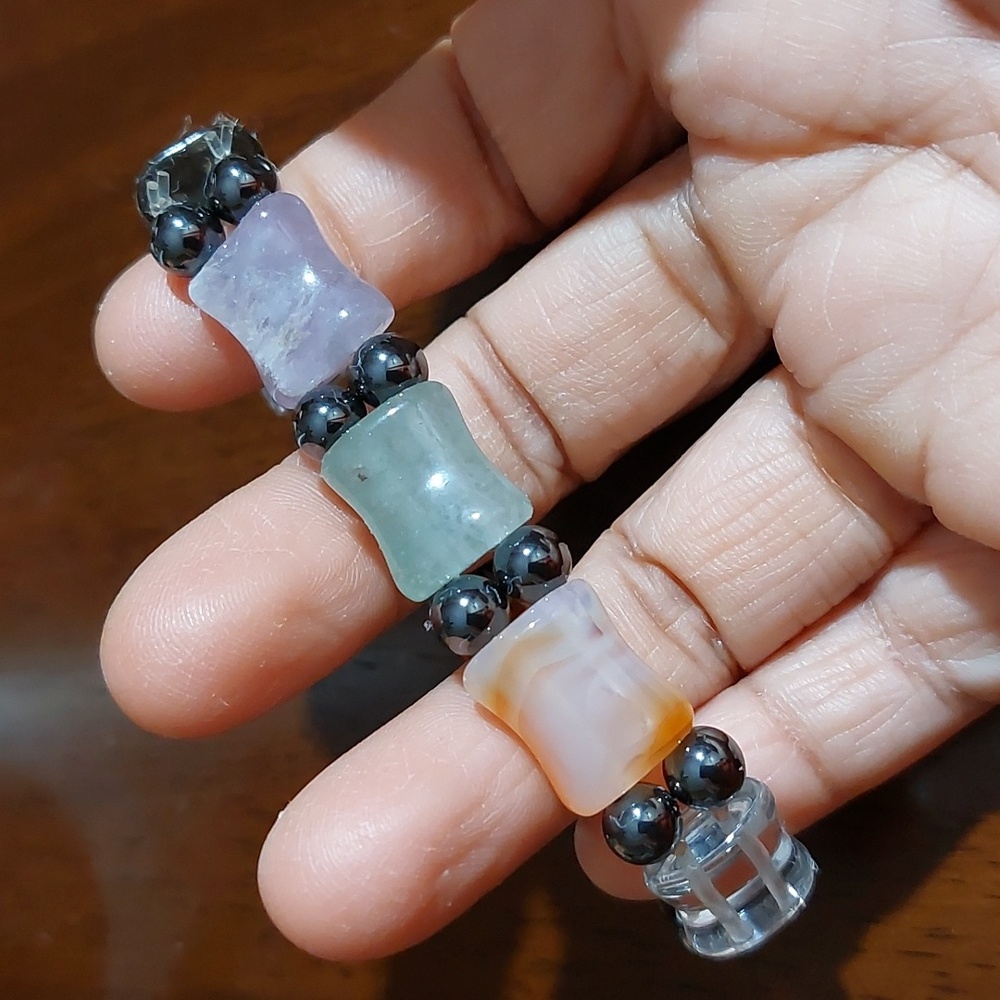 Chakra Multi Stone Power Crystal Healing Bracelet with Magnetic Hematite